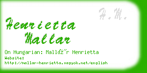 henrietta mallar business card